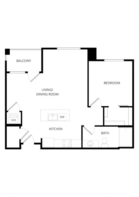 One Bedroom Floorplan